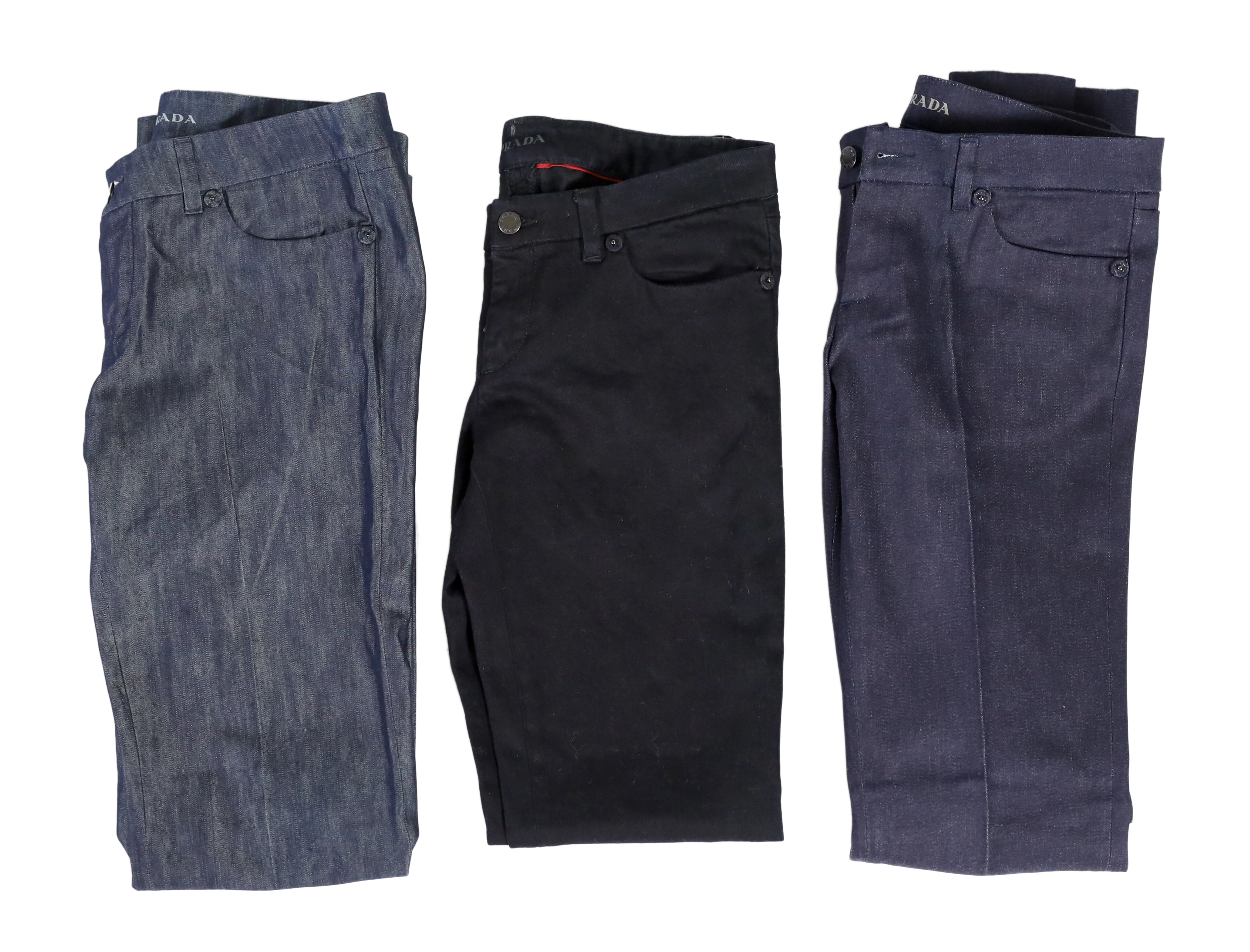 Three pairs of Prada lady's jeans